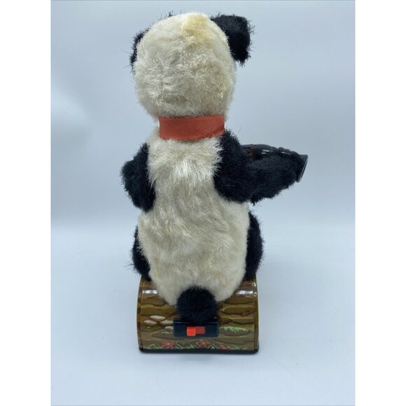 1950’s Vintage Battery Operated Panda Bear Pouring Drink Tin Litho Toy Untested - Picture 8 of 16